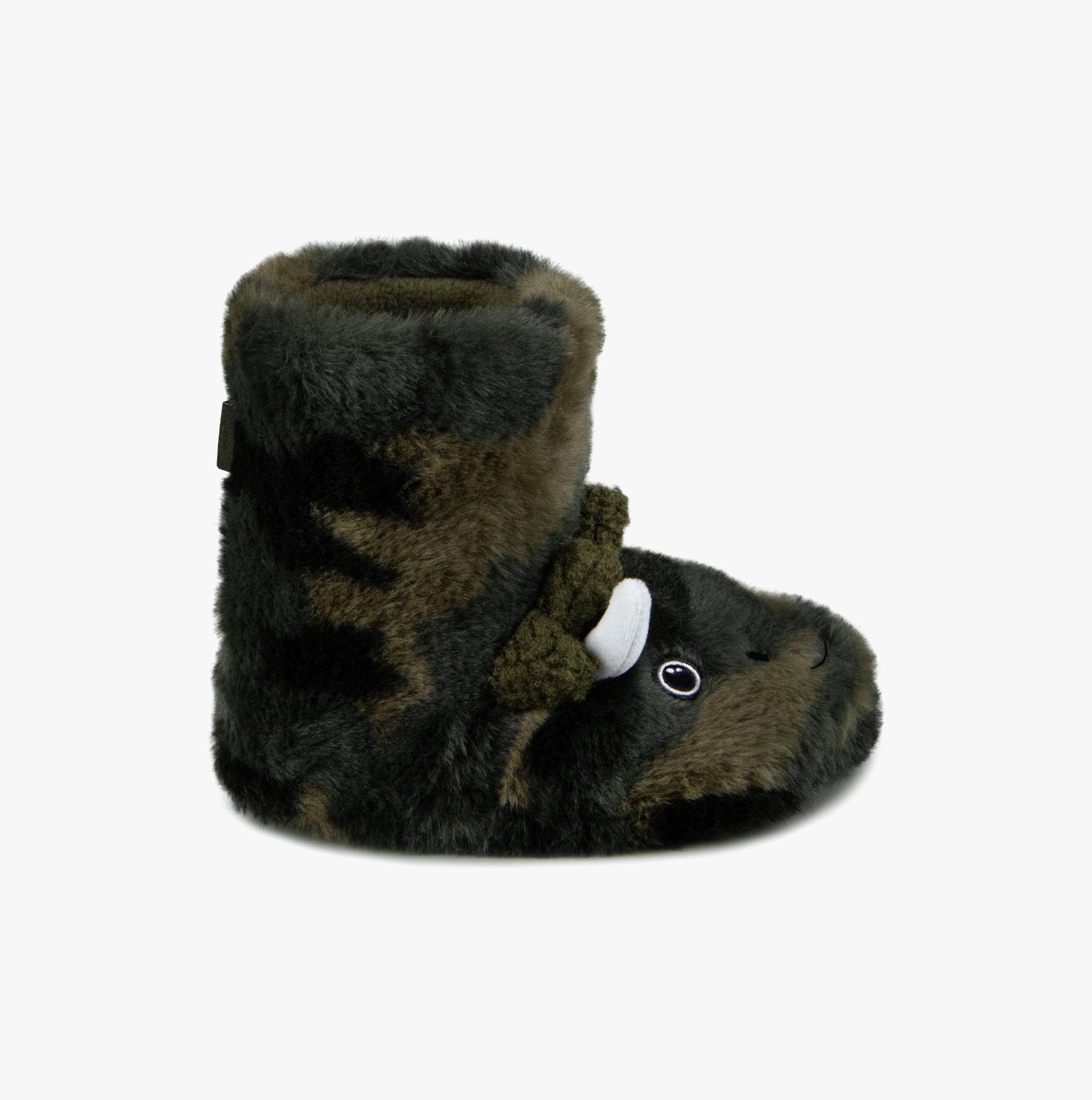 Totes Toasties DINO BOOT Slippers Kids Khaki