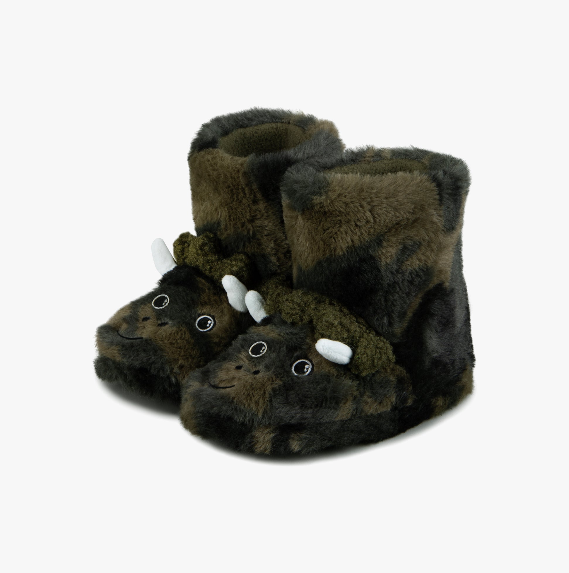 Totes Toasties DINO BOOT Slippers Kids Khaki