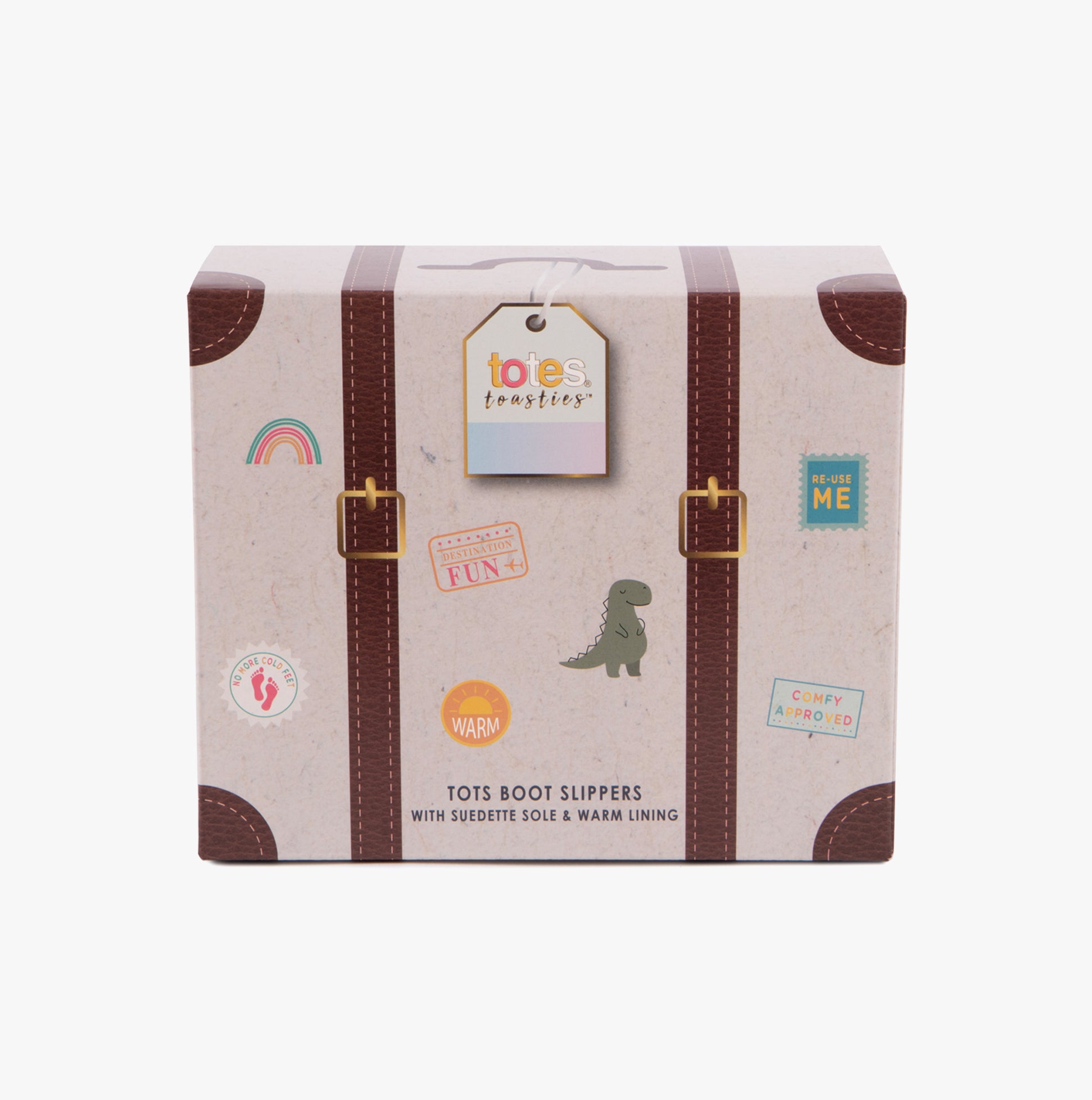 Totes Toasties DINO BOOT Slippers Kids Khaki