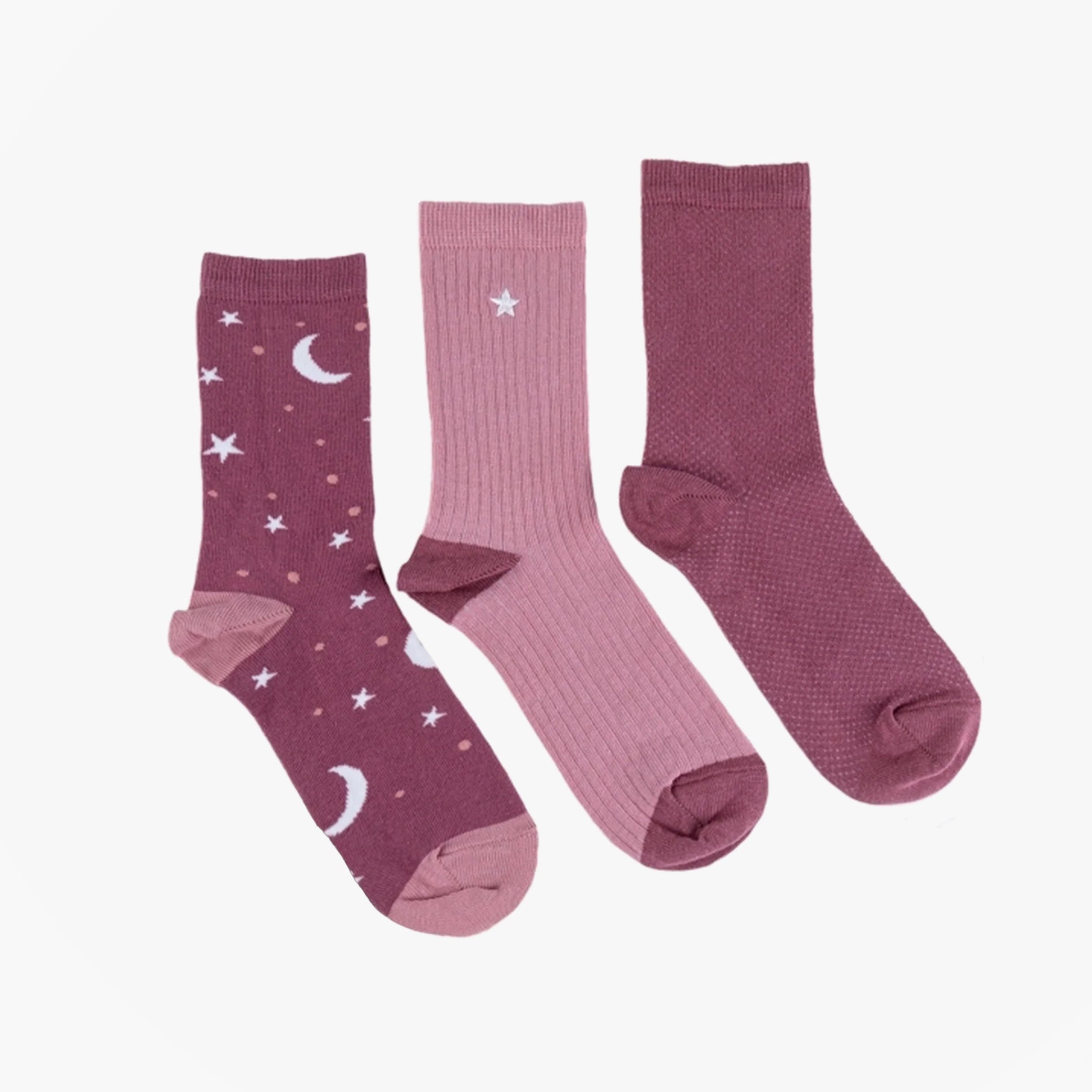 Totes Toasties ANKLE Womens Cotton Blend 3 Pack Socks Star Multi: