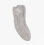 Totes Toasties LUXURY SPARKLE Pom Slipper-Sox Womens Grey side view showing texture and pom detail.