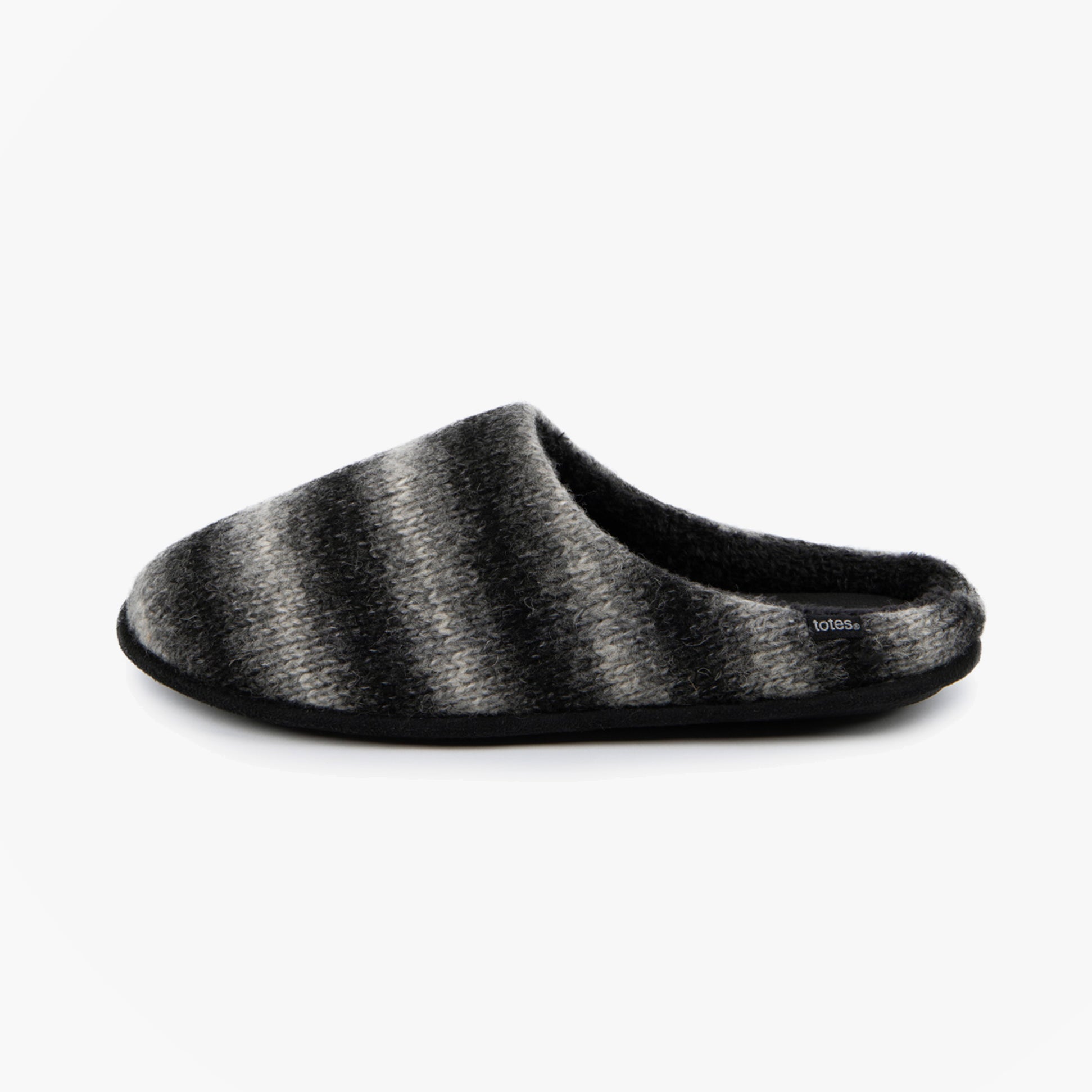 Totes Toasties KNITTED OMBRE Mule Slippers Mens Grey