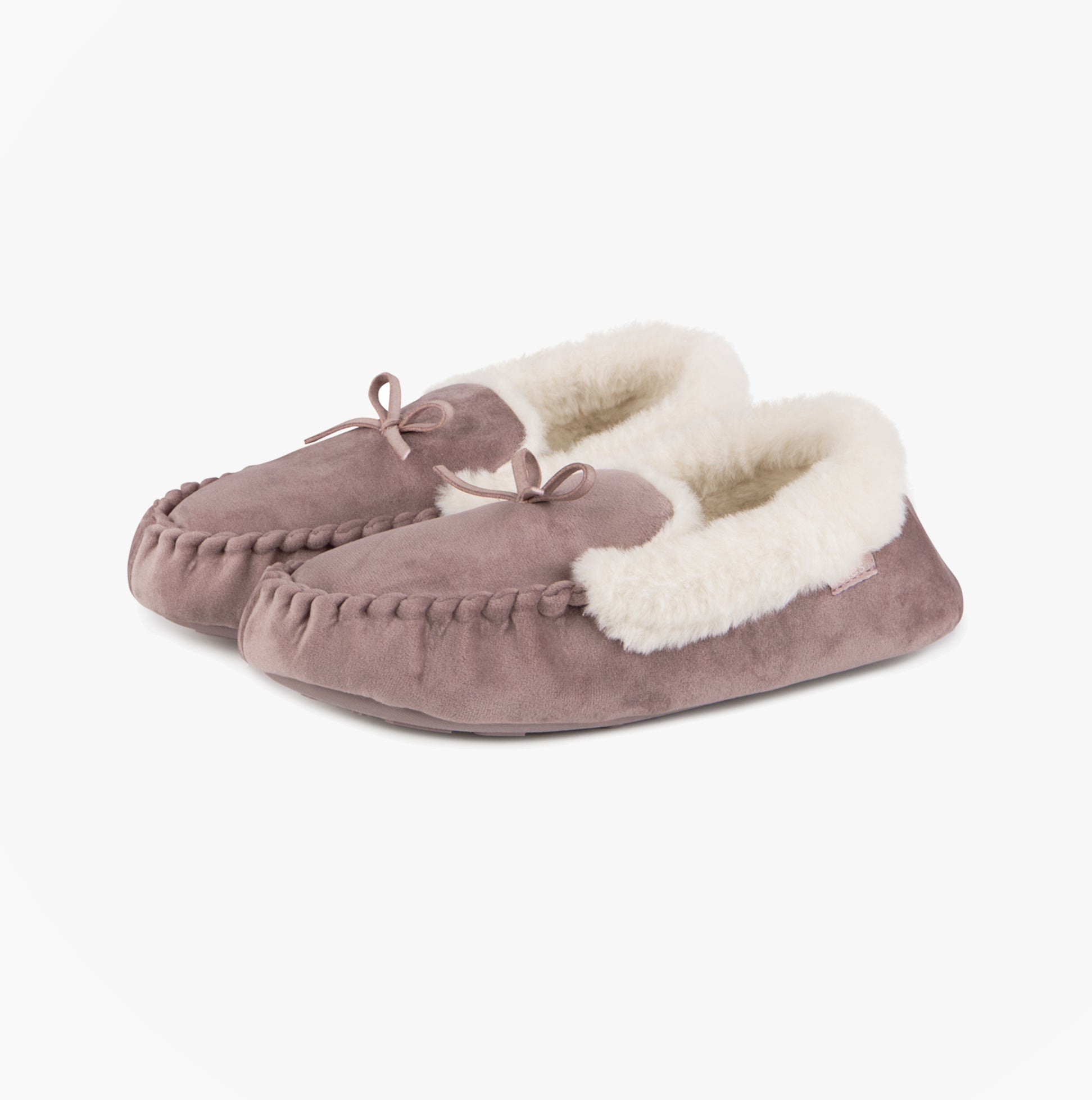 Totes Toasties VELOUR MOCCASIN Slippers Womens Mink