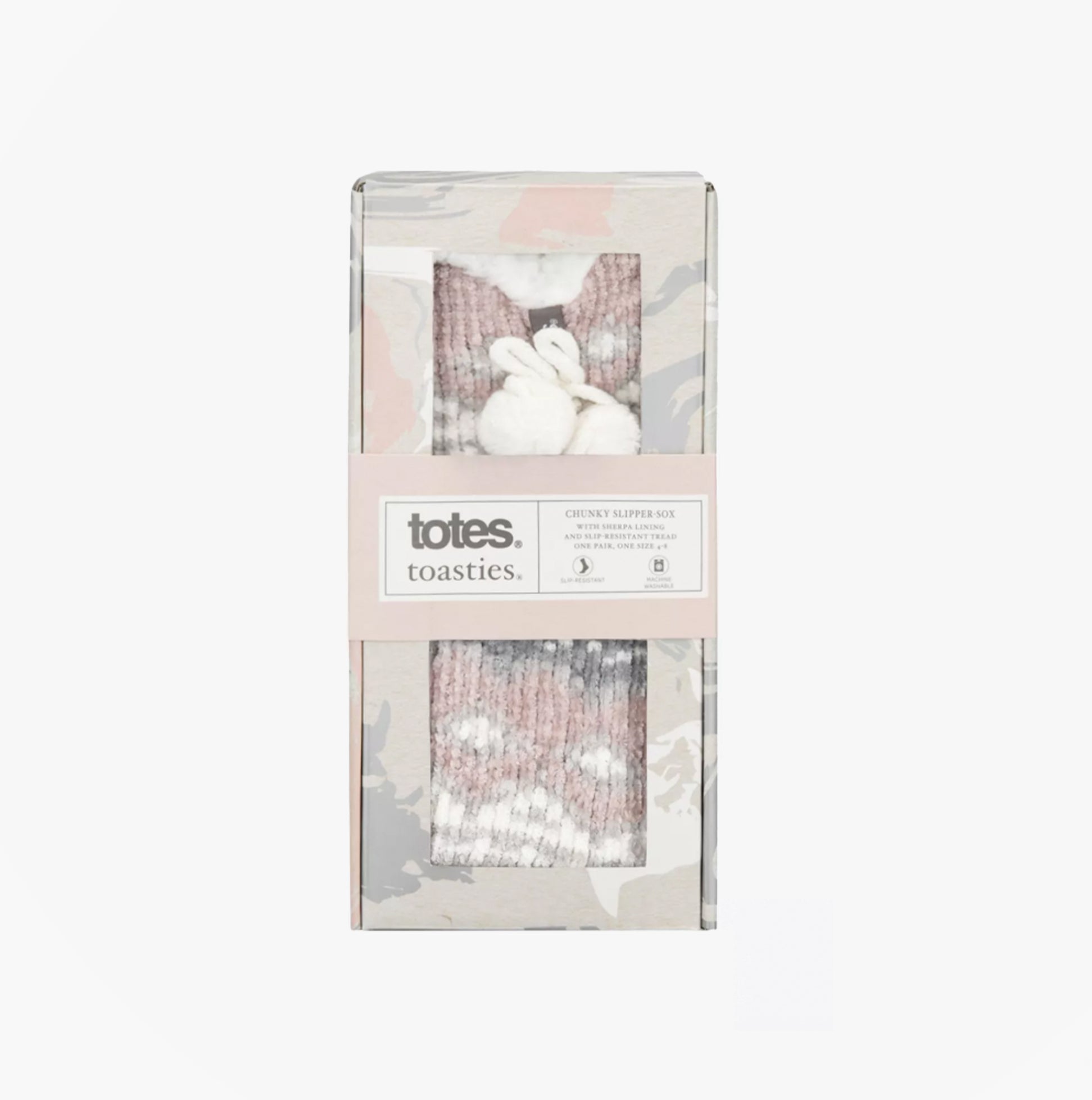 Totes Toasties TEXTURE SLIPPER SOCKS Womens Socks Pink Mix