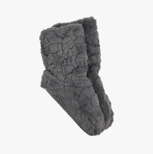 Totes Toasties FAUX FUR Bootie Slipper Socks Womens Socks Grey