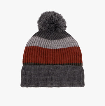 Totes Toasties Rib Knitted Hat With Pom Pom Detail Mens Bobble Multi