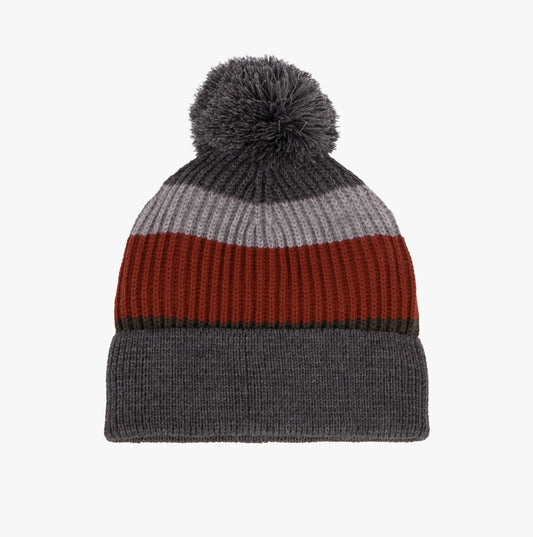 Totes Toasties Rib Knitted Hat With Pom Pom Detail Mens Bobble Multi