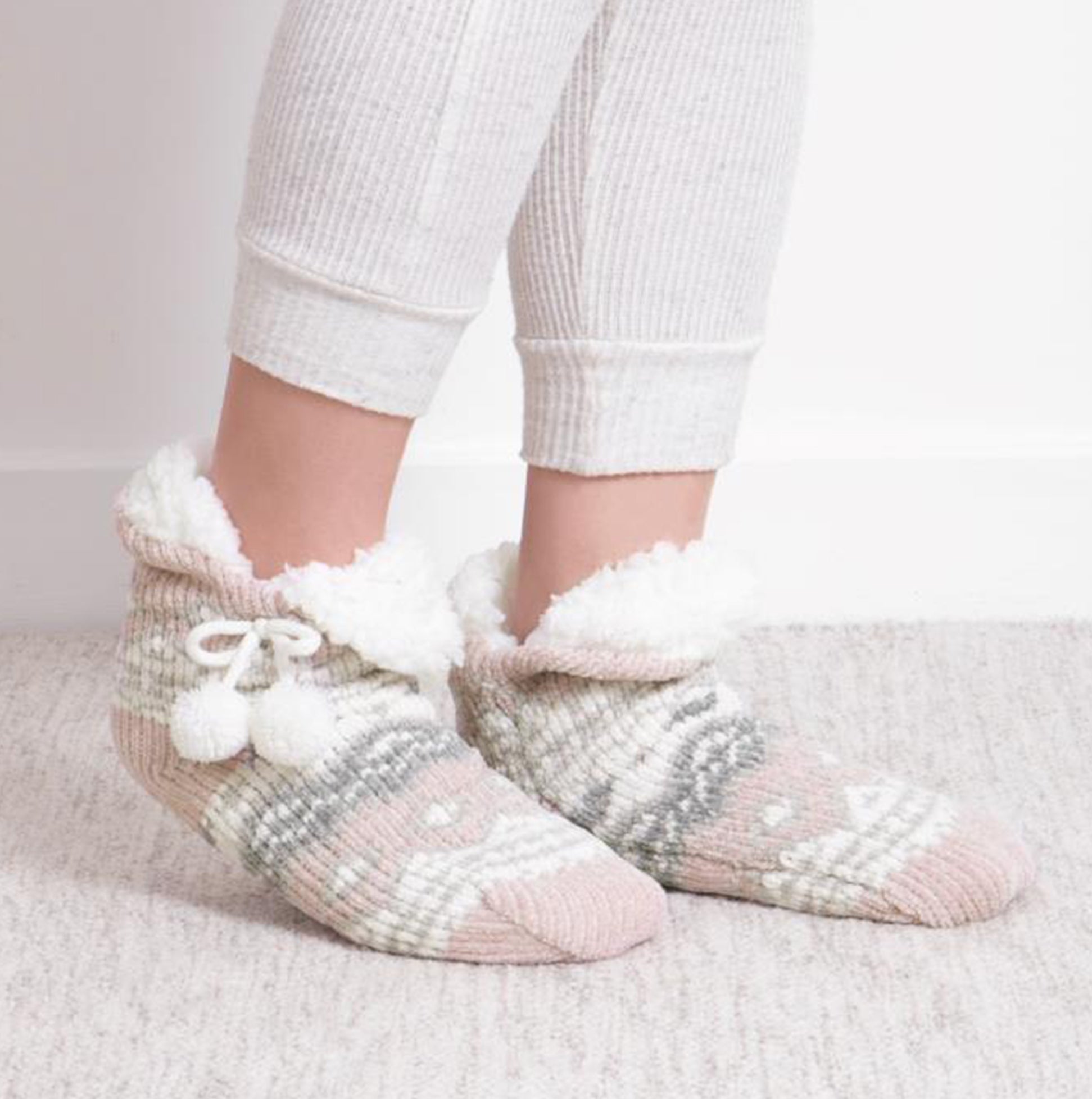 Totes Toasties CHENILLE CROP KNITTED SLIPPER SOCKS Womens Socks Multi