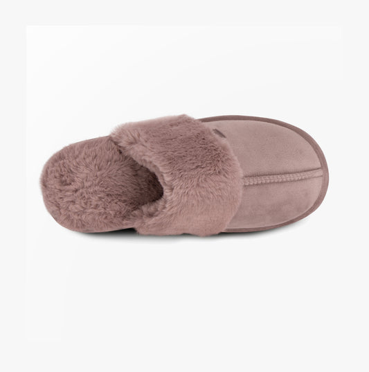 Totes Toasties VELOUR Mule Slippers Womens Mink