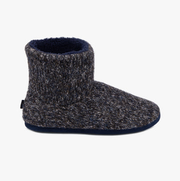 Totes Toasties RIB KNIT BOOT Slippers Mens Navy