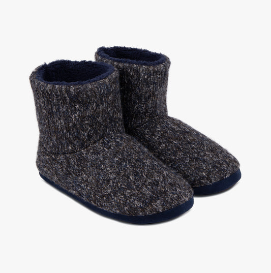 Totes Toasties RIB KNIT BOOT Slippers Mens Navy