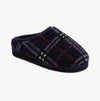 Totes Toasties BORG CHECK Mens Slippers Navy Check