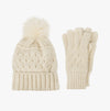 Totes Toasties CABLE Hat & Glove Set Womens Oat