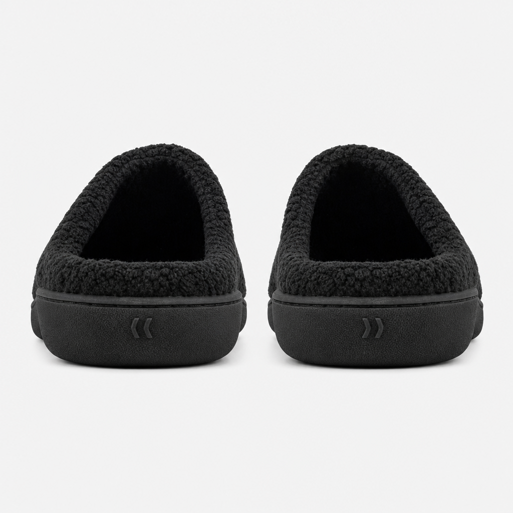 Totes Isotoner POPCORN TERRY Womens Pillowstep Mule Slippers Black