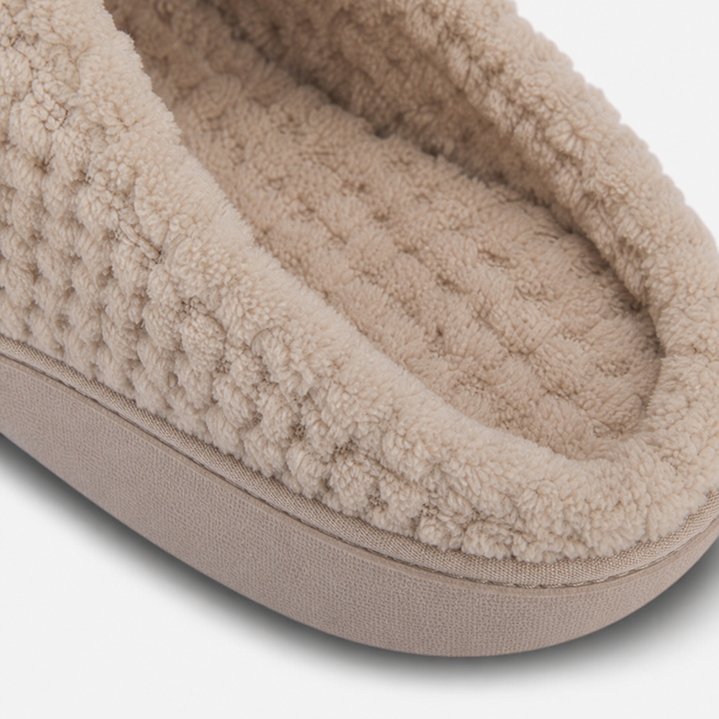 Totes Isotoner POPCORN TERRY MULE SLIPPER Womens Mules Light Brown