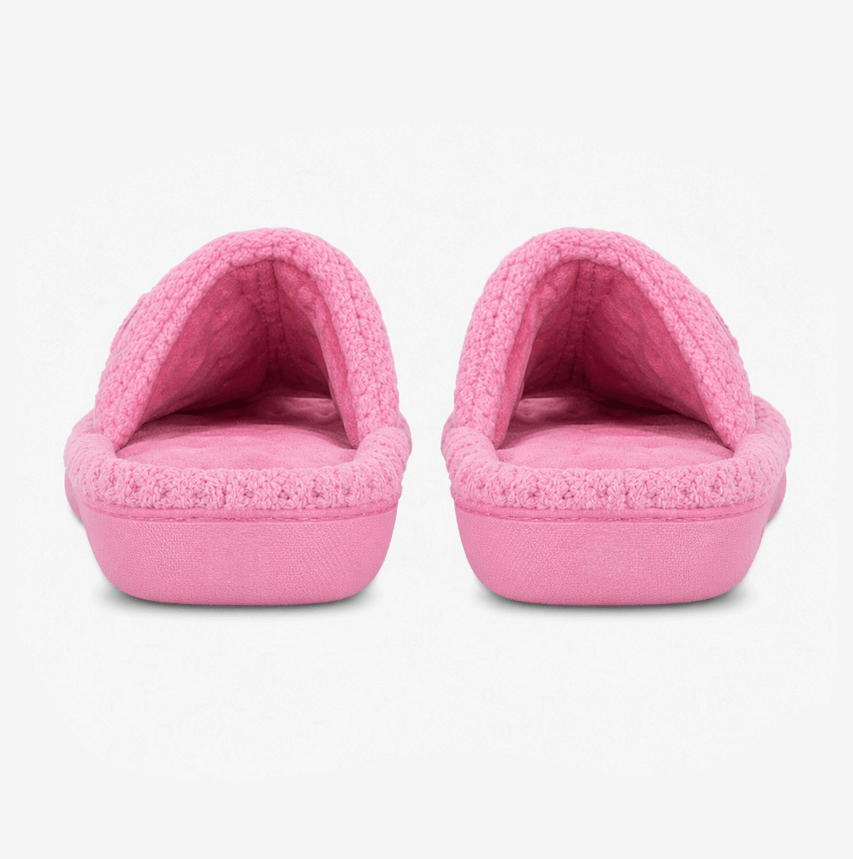 Totes Isotoner POPCORN TURNOVER OPEN TOE SLIPPER Womens Mules Pink