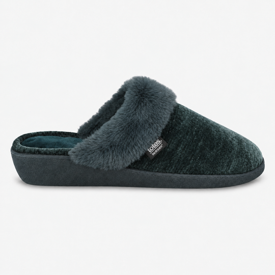 Totes Isotoner SPARKLE HEELED MULE SLIPPER Womens Mules Green