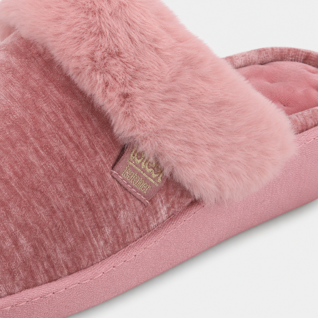 Totes Isotoner SPARKLE HEELED MULE SLIPPER Womens Mules Pink