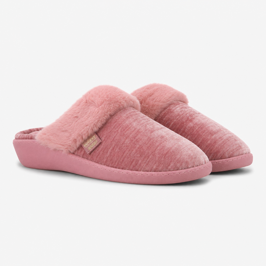 Totes Isotoner SPARKLE HEELED MULE SLIPPER Womens Mules Pink