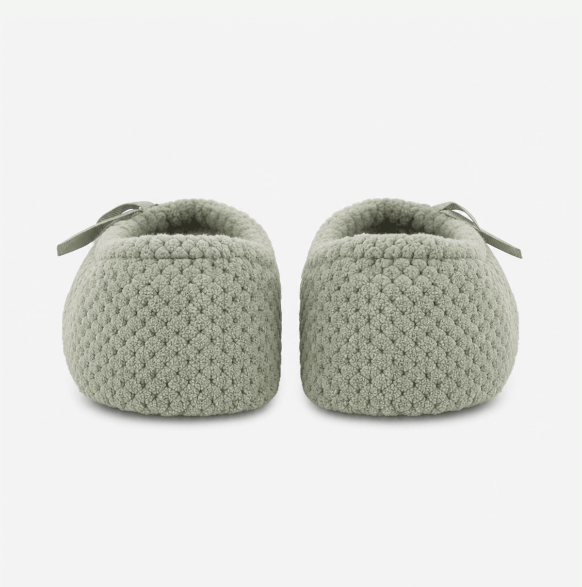 Totes Isotoner POPCORN TERRY BALLET SLIPPER Womens Full Slippers Sage