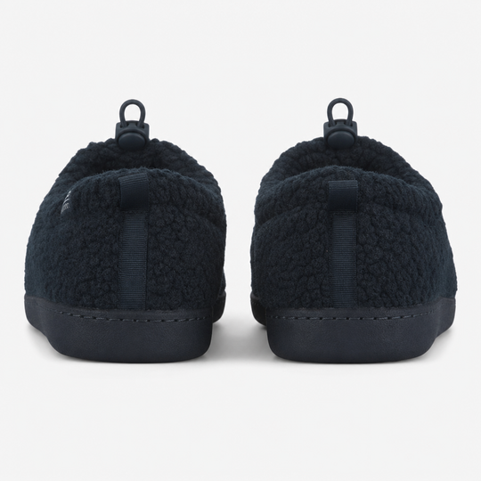 Totes Isotoner BORG Mens Toggle Full Back Slippers Navy