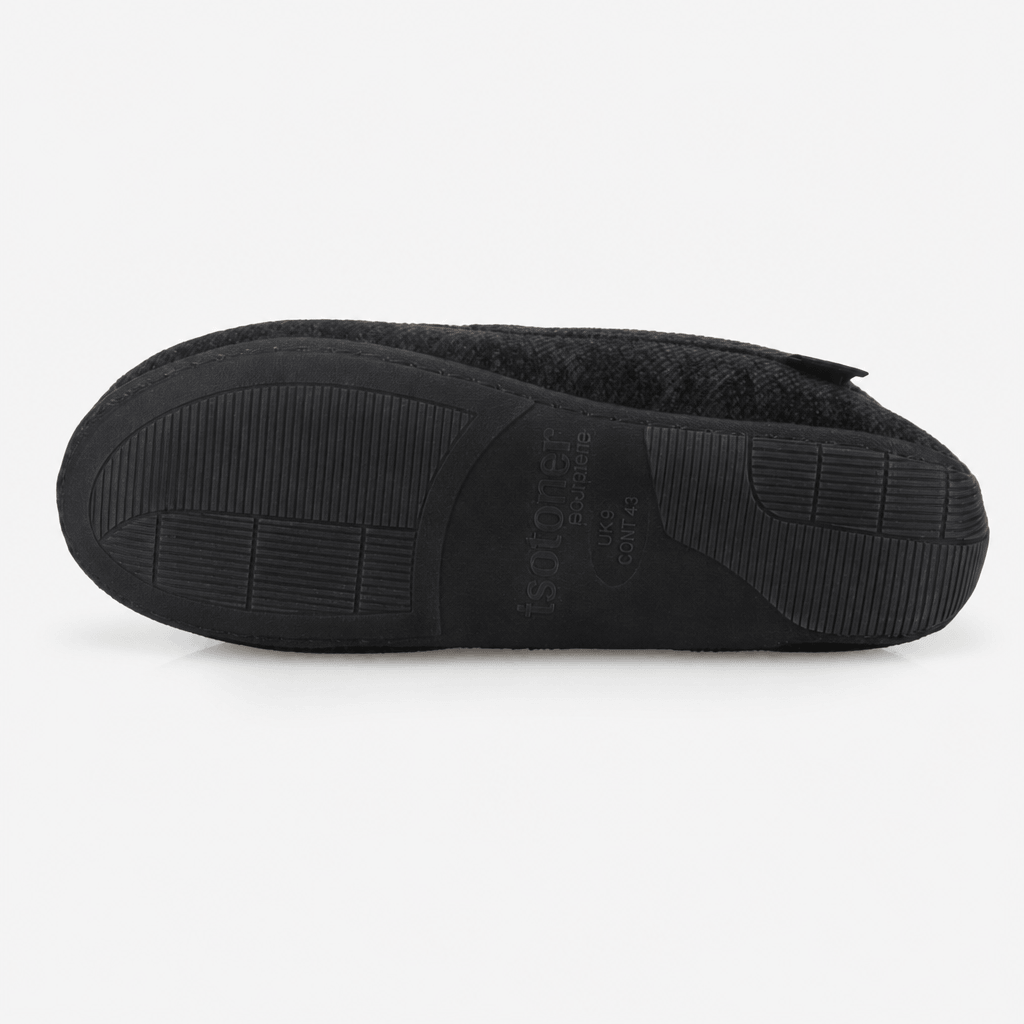 Totes Isotoner SOFT CORD MOCCASIN SLIPPER Mens Moccasins Black