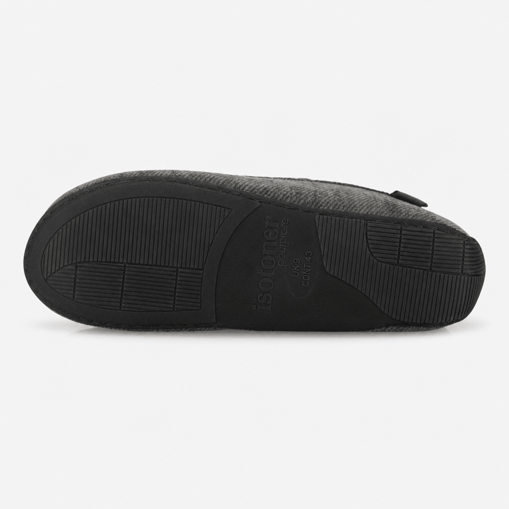 Totes Isotoner SOFT CORD MOCCASIN SLIPPER Mens Moccasins Grey