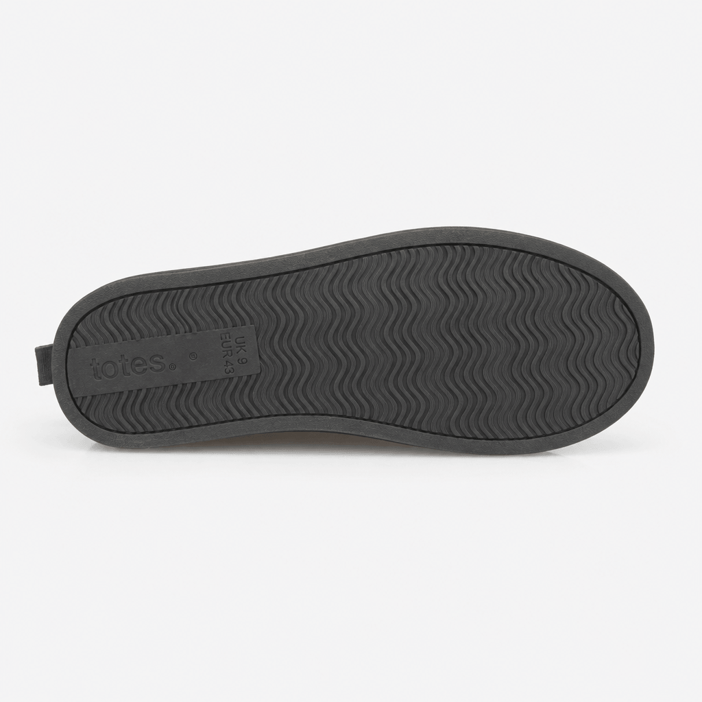 Totes Isotoner BORG LINED SUEDE MULE SLIPPER Mens Mules Grey