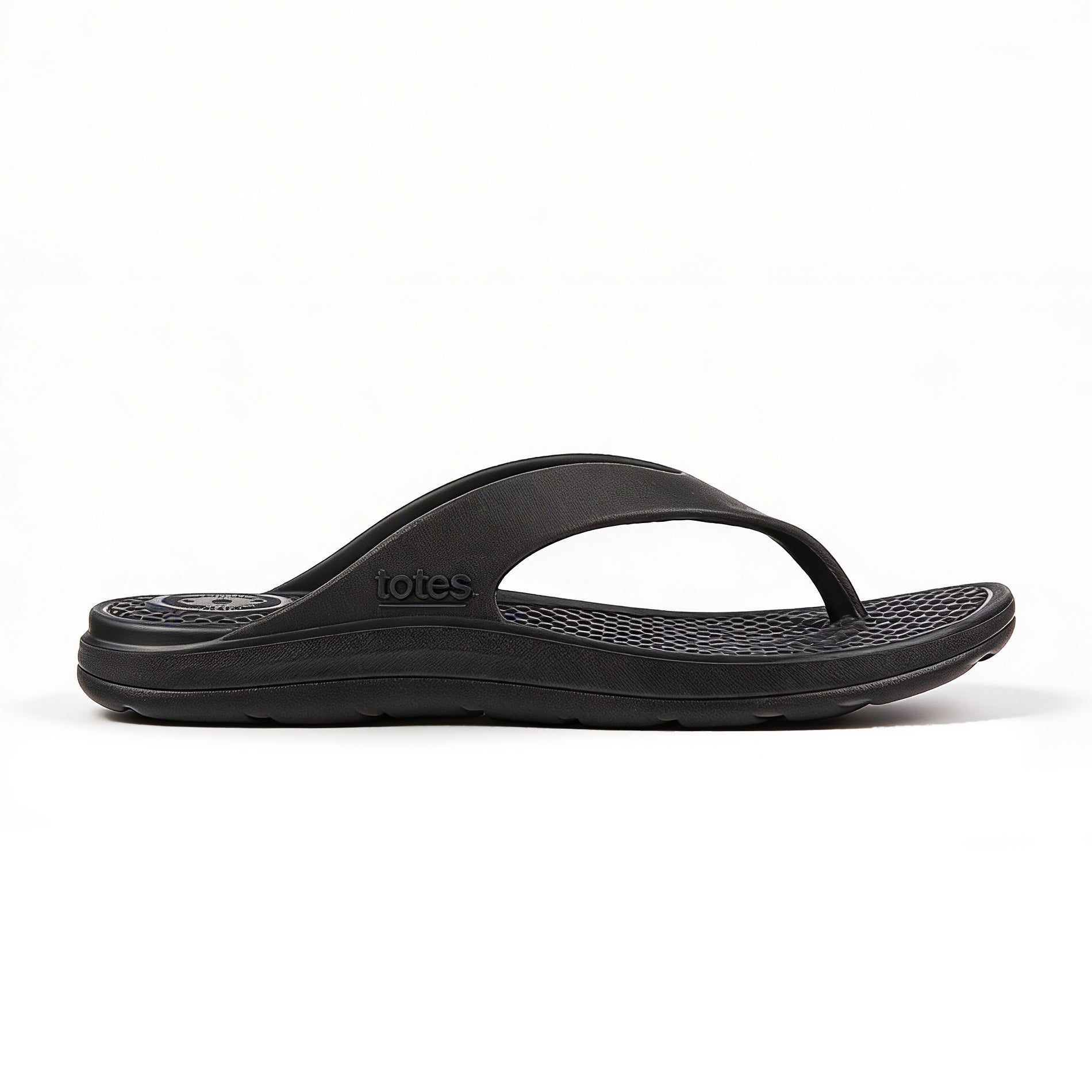 Totes Sol Bounce 0352 Mens Toe-Post Sandals Black