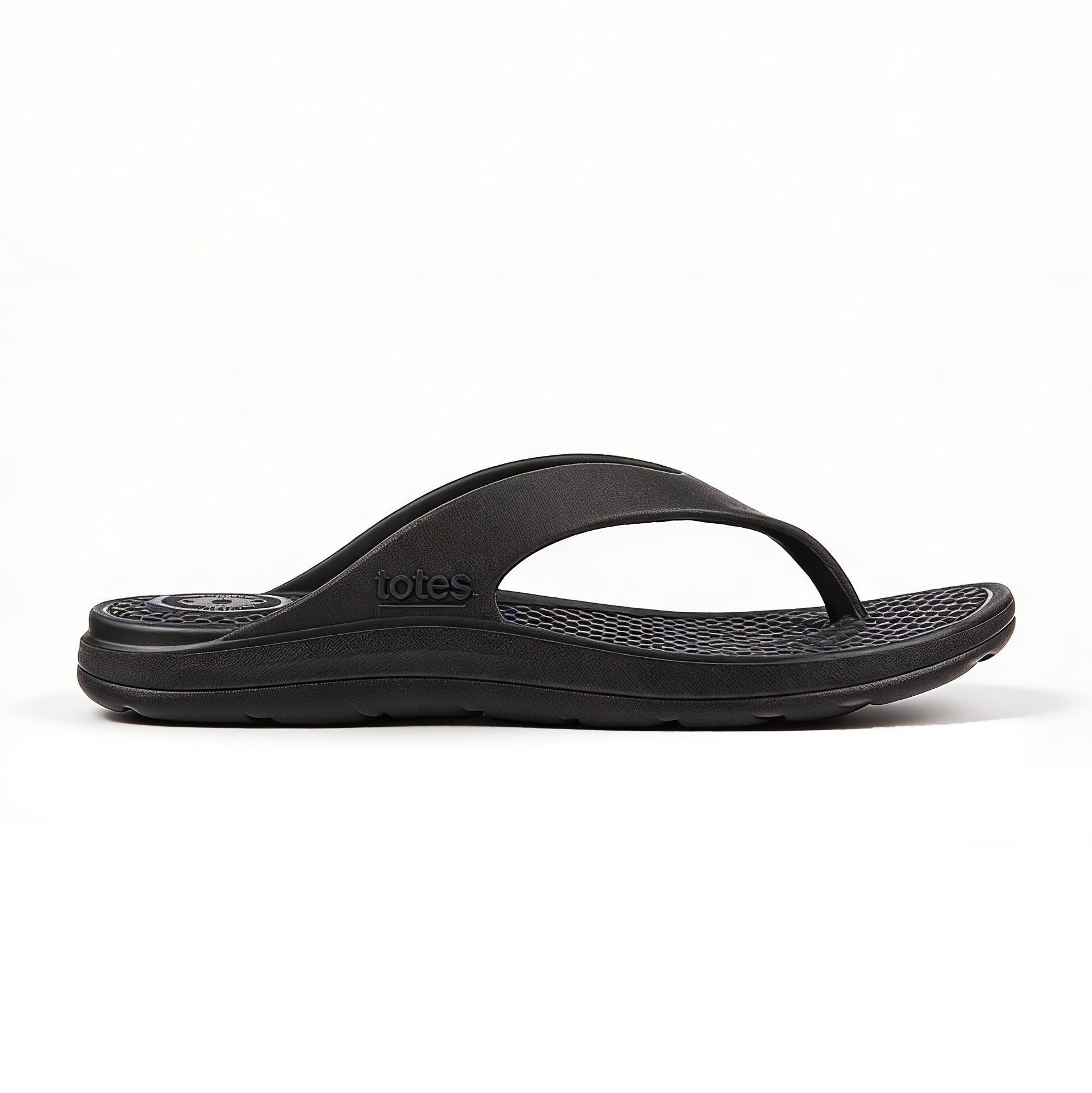 Totes Sol Bounce 0352 Mens Toe-Post Sandals Black