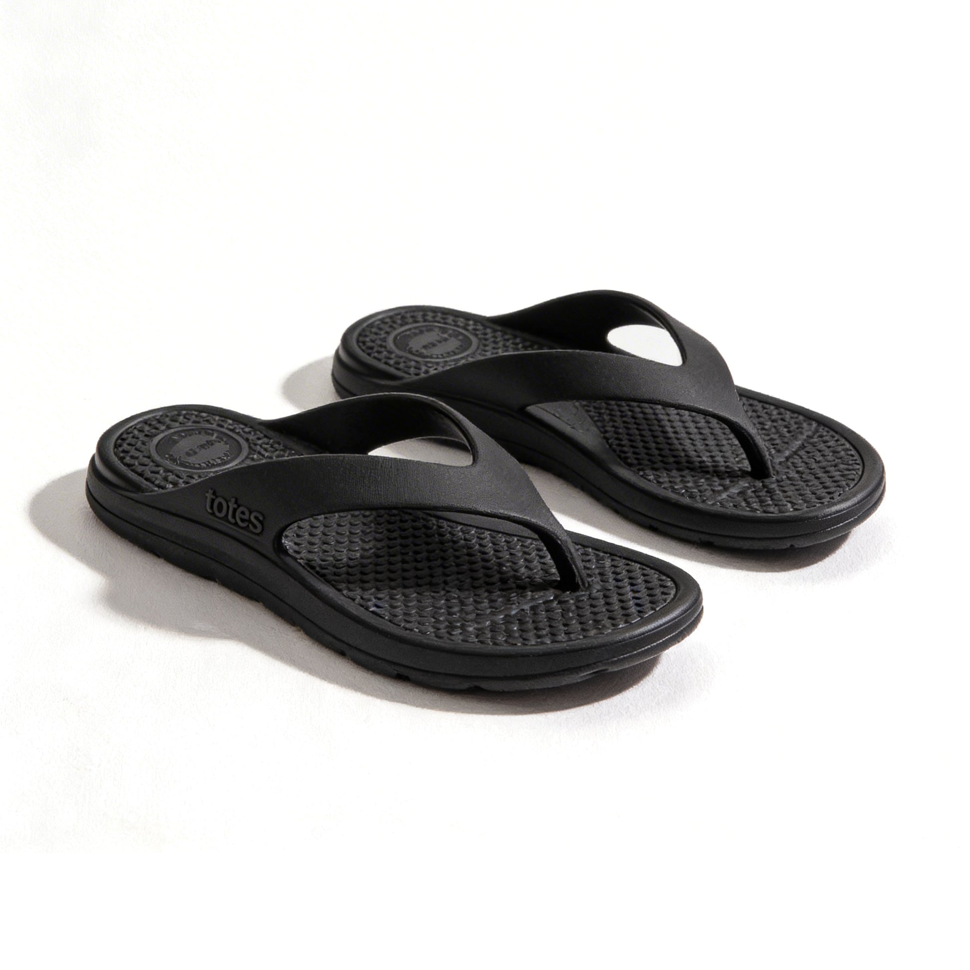 Totes Sol Bounce 0352 Mens Toe-Post Sandals Black