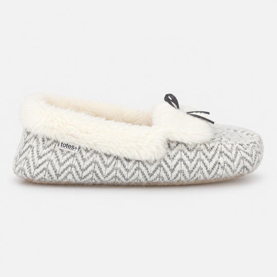 Totes Toasties SPARKLE Womens Moccasin Slippers Cream Multi