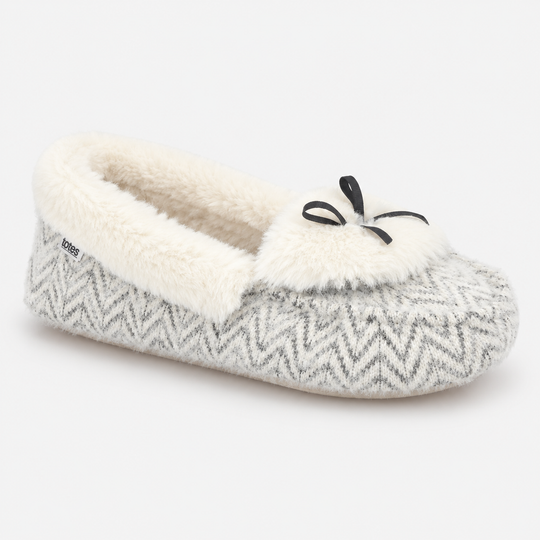 Totes Toasties SPARKLE Womens Moccasin Slippers Cream Multi