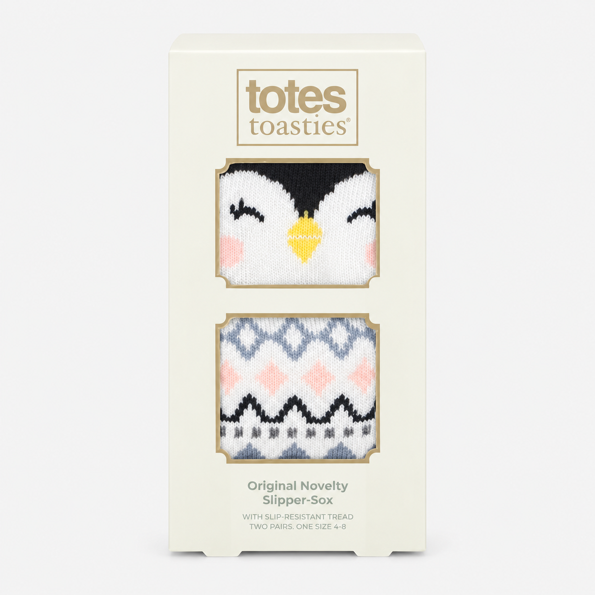 Totes Toasties ORIGINAL SLIPPER SOCKS (TWIN PACK) Womens Slipper Socks Penguin