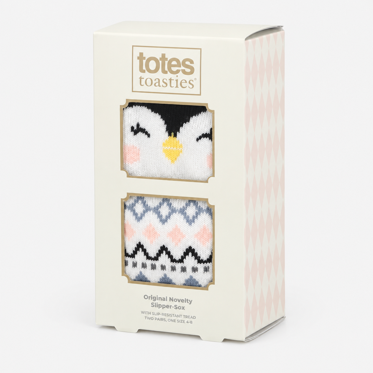 Totes Toasties ORIGINAL SLIPPER SOCKS (TWIN PACK) Womens Slipper Socks Penguin