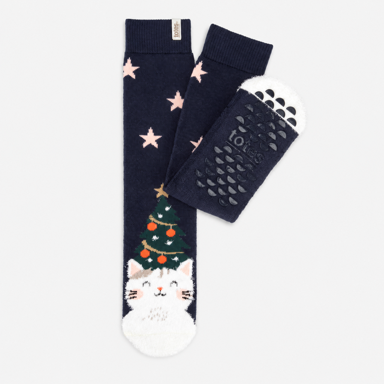 Totes Toasties SINGLE ORIGINAL SLIPPER SOCKS Womens Slipper Socks Cat