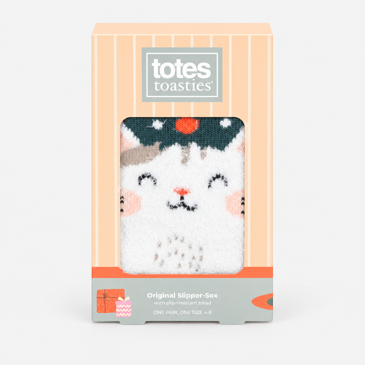 Totes Toasties SINGLE ORIGINAL SLIPPER SOCKS Womens Slipper Socks Cat