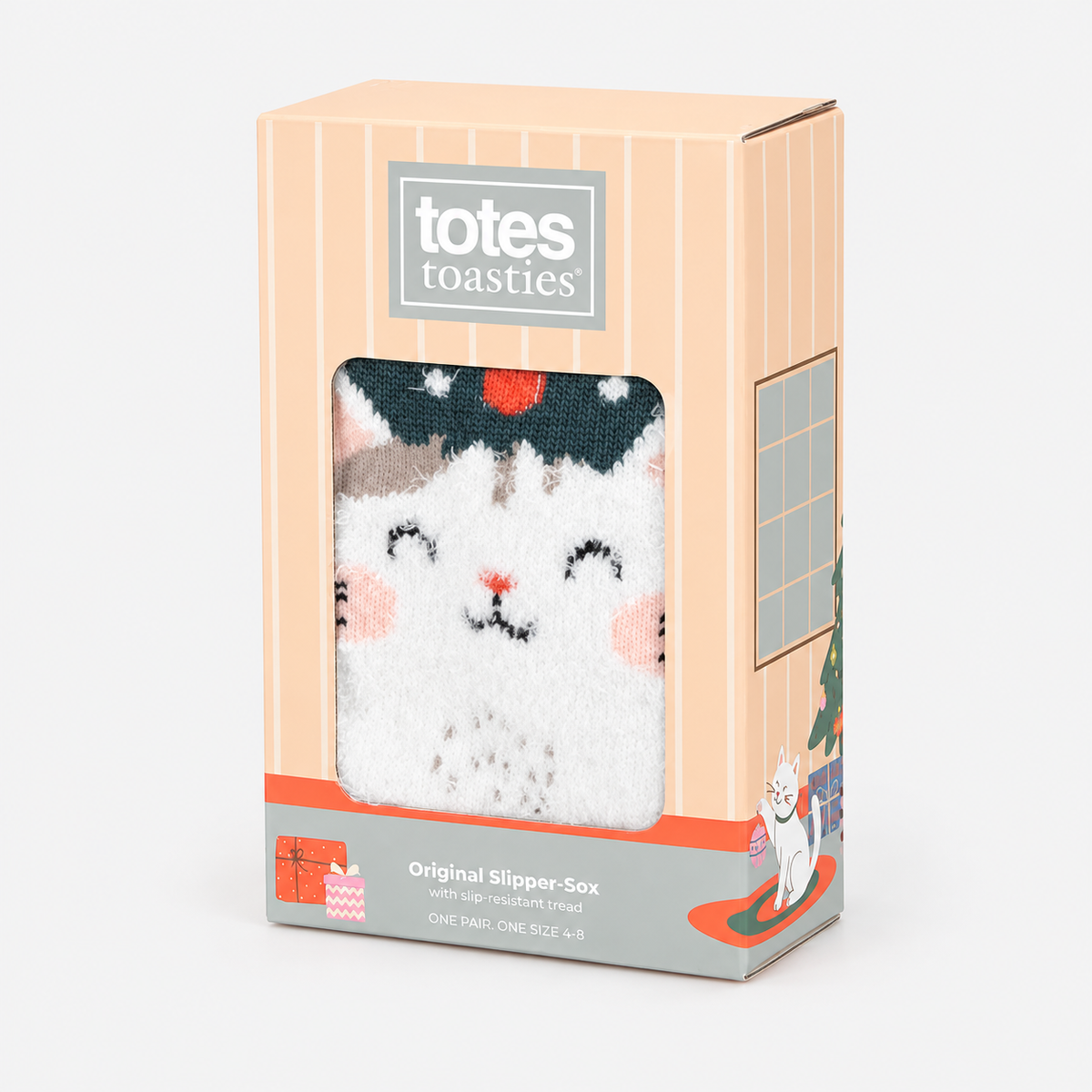 Totes Toasties SINGLE ORIGINAL SLIPPER SOCKS Womens Slipper Socks Cat