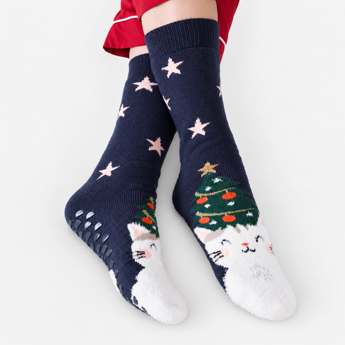 Totes Toasties SINGLE ORIGINAL SLIPPER SOCKS Womens Slipper Socks Cat