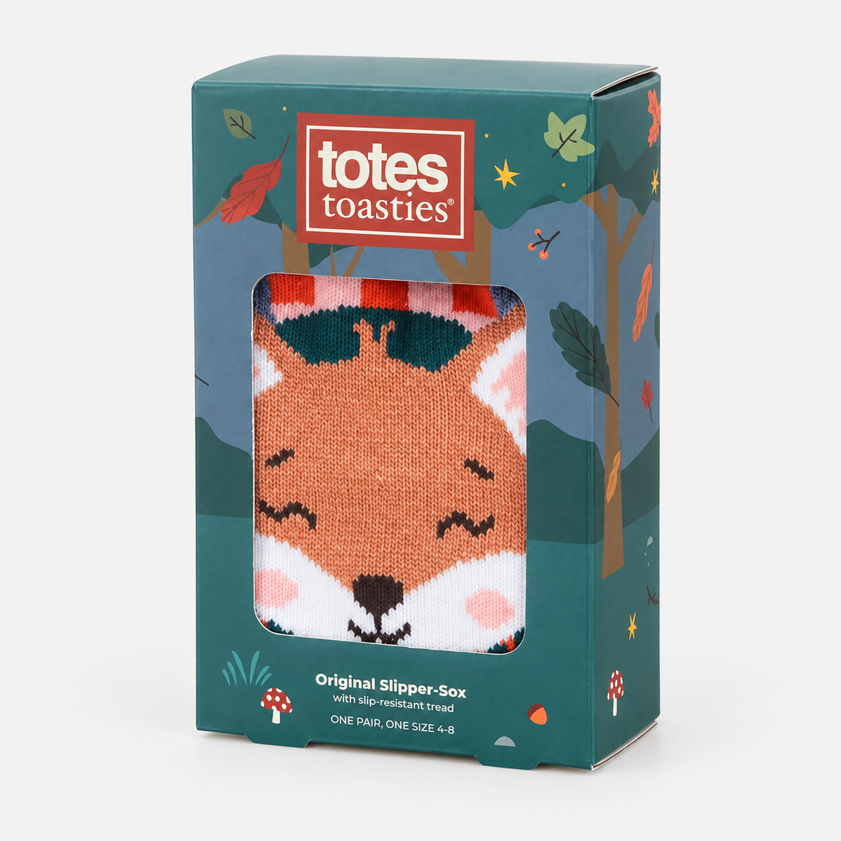 Totes Toasties SINGLE ORIGINAL SLIPPER SOCKS Womens Slipper Socks Fox