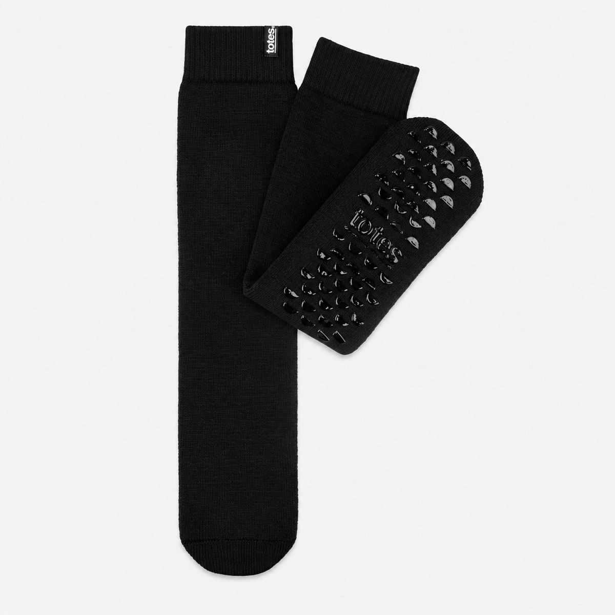 Totes Toasties THERMAL BRUSHED ORIGINAL SLIPPER SOCKS Womens Slipper Socks Black