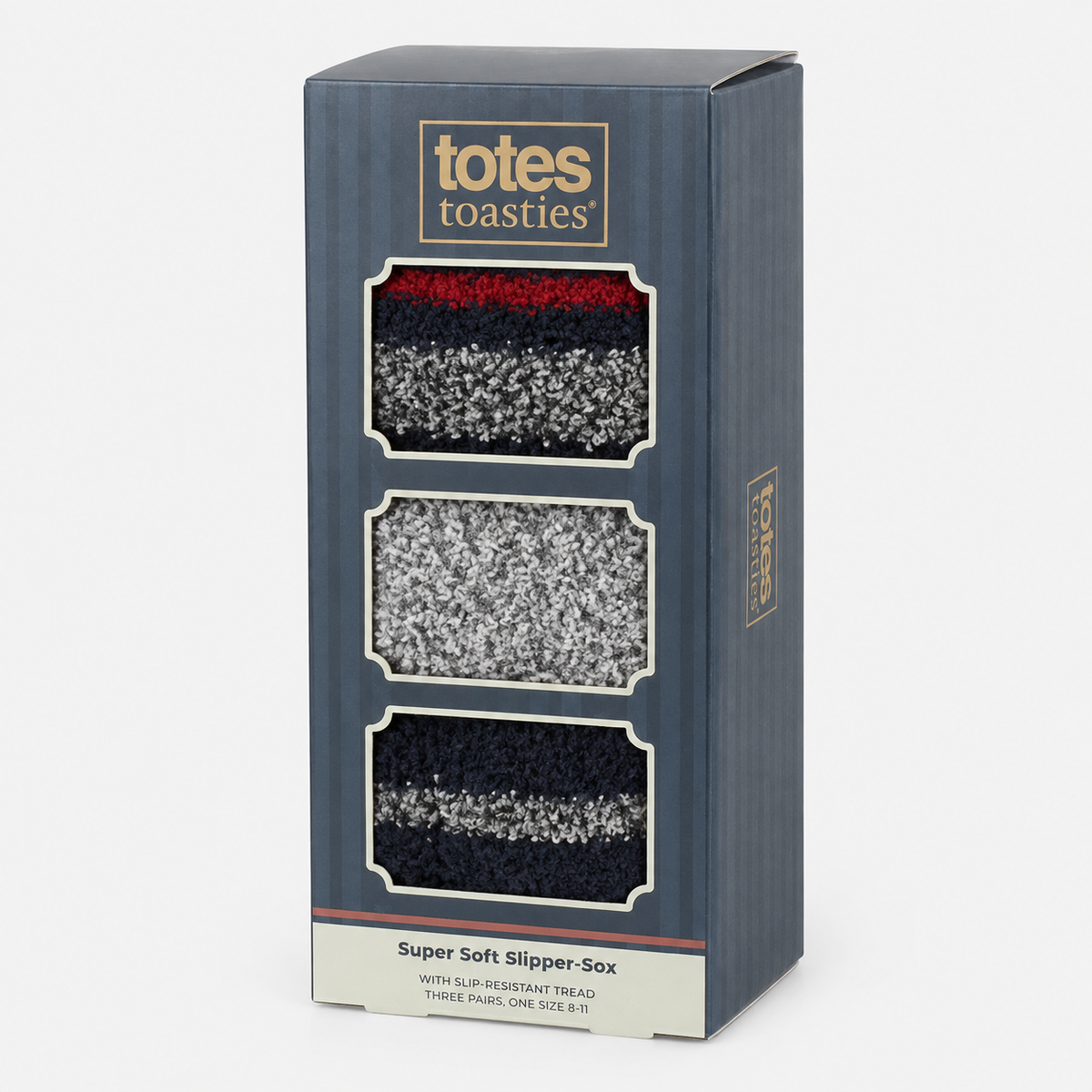 Totes Toasties 3PK SUPER SOFT COSY SOCKS Mens Crew Socks Navy