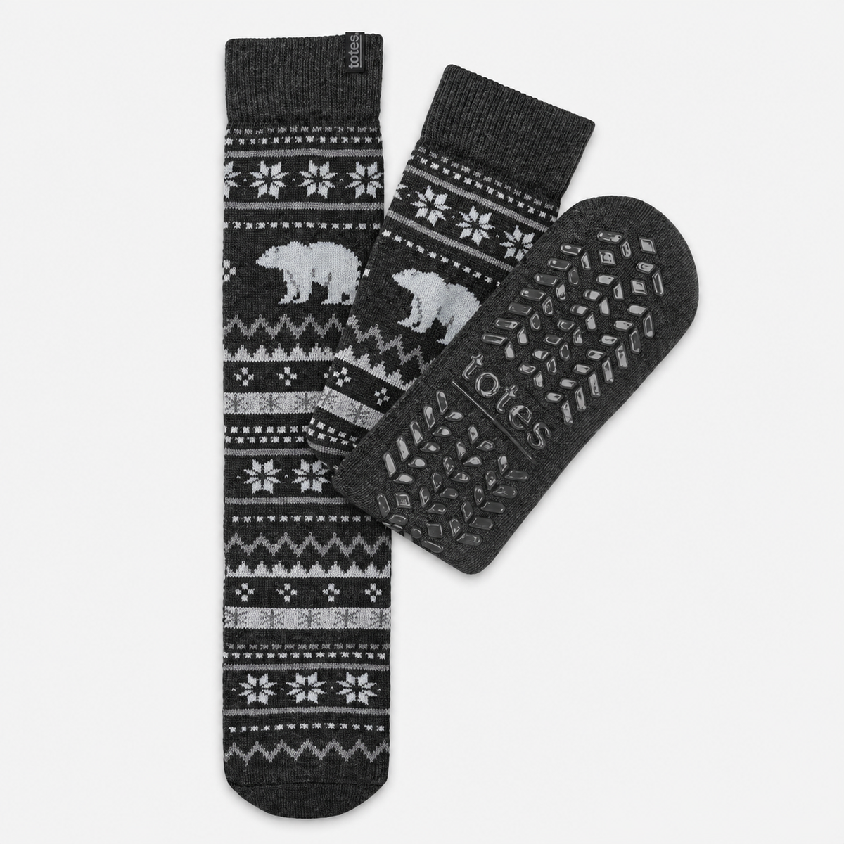 Totes Toasties ORIGINAL SLIPPER SOCKS Mens Slipper Socks Polar Bear