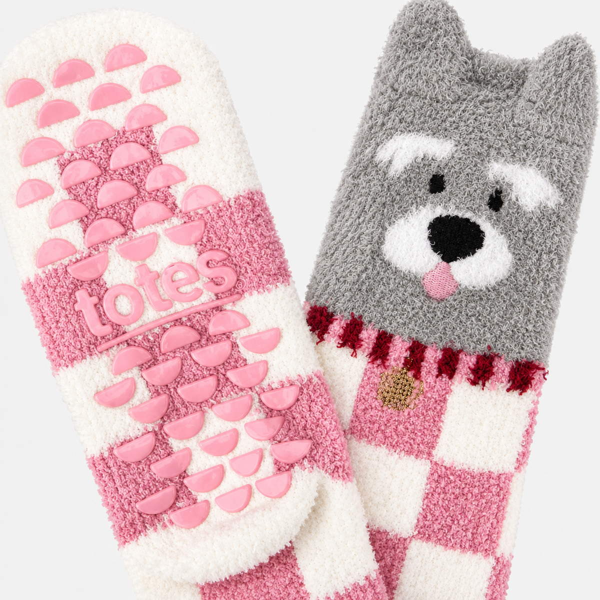 Totes Toasties NOVELTY SUPER SOFT SLIPPER SOCKS Womens Slipper Socks Dog