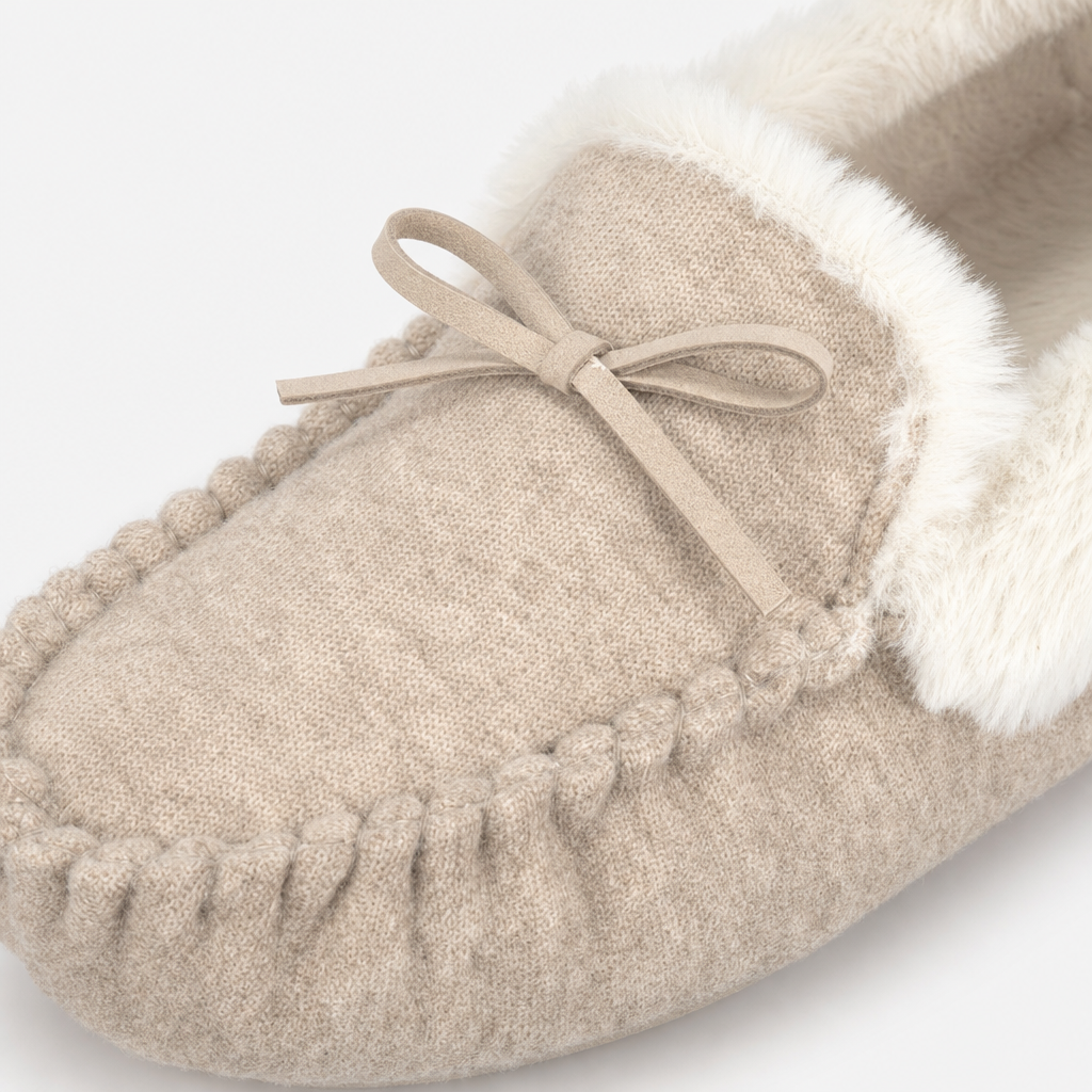 Totes Toasties VELOUR MOCCASIN SLIPPERS Womens Moccasins Taupe