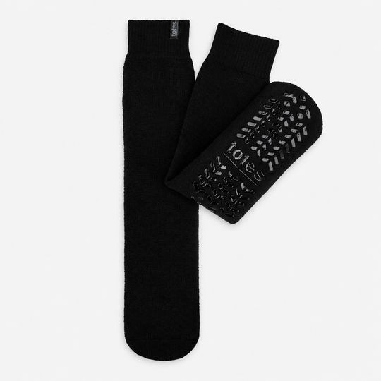 Totes Toasties THERMAL BRUSHED ORIGINAL SLIPPER SOCKS Mens Slipper Socks Black