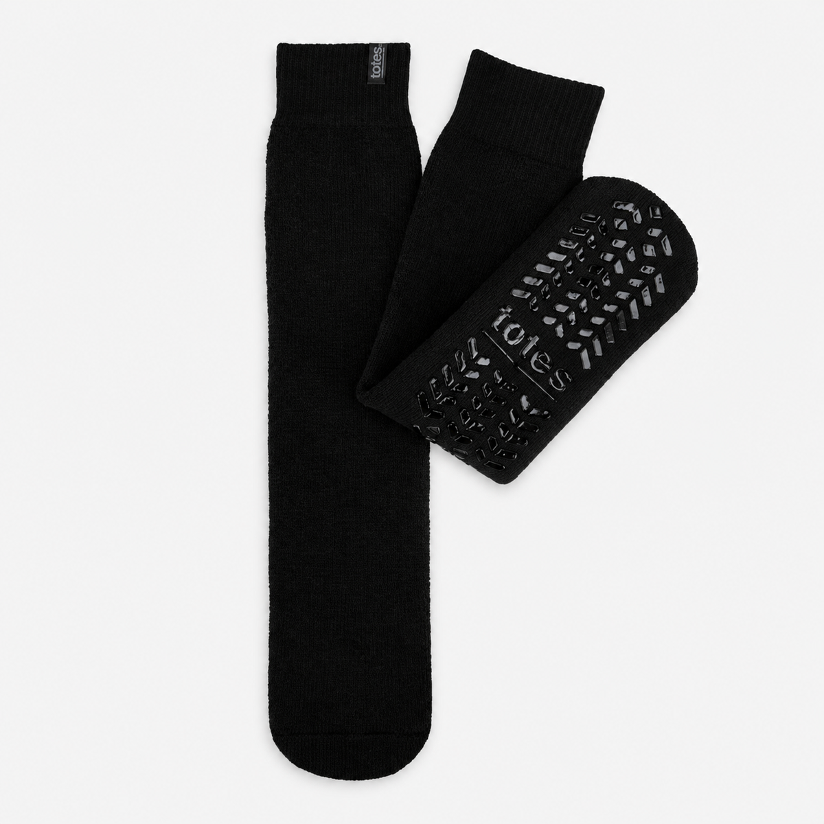Totes Toasties THERMAL BRUSHED ORIGINAL SLIPPER SOCKS Mens Slipper Socks Black