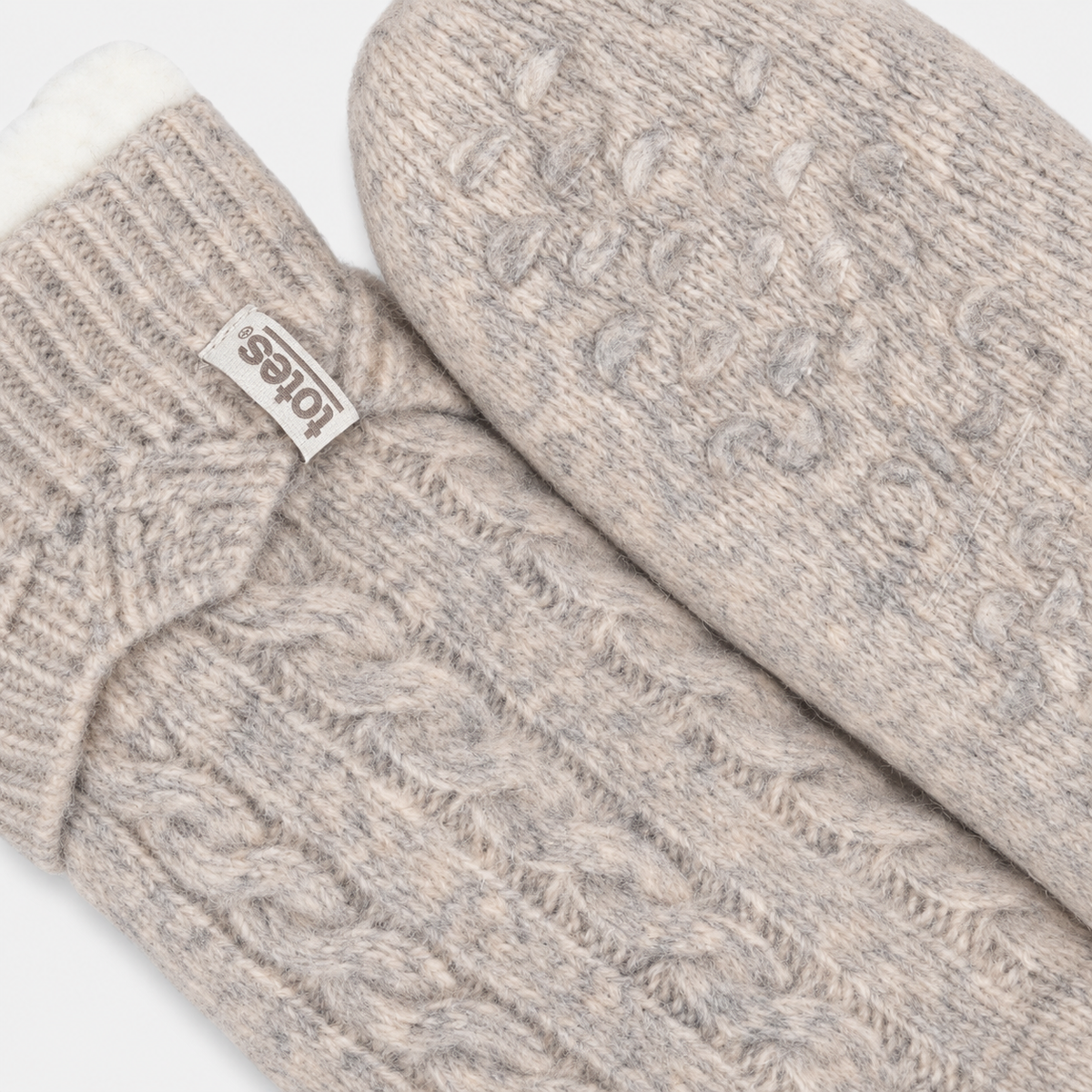 Totes Toasties TEXTURE SLIPPER SOCKS Womens Slipper Socks Oat