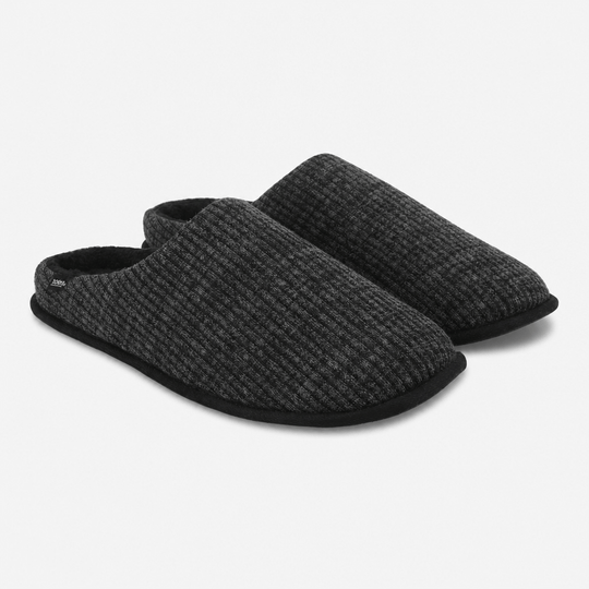 Totes Toasties CORD Mens Mule Slippers Grey