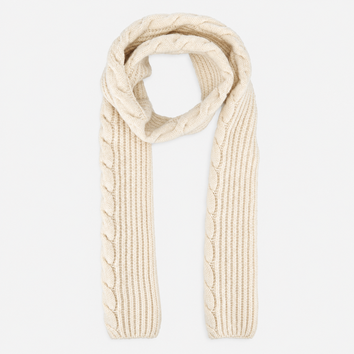 Totes Toasties CHUNKY BRUSHED RIB KNIT HAT SCARF & GLOVE SET Womens Beanie Cream